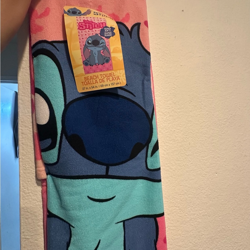 Disney Stitch Beach Towel - Blue and Pink